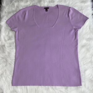 Dana Buchman Signature Purple Short Sleeve Top Size XL